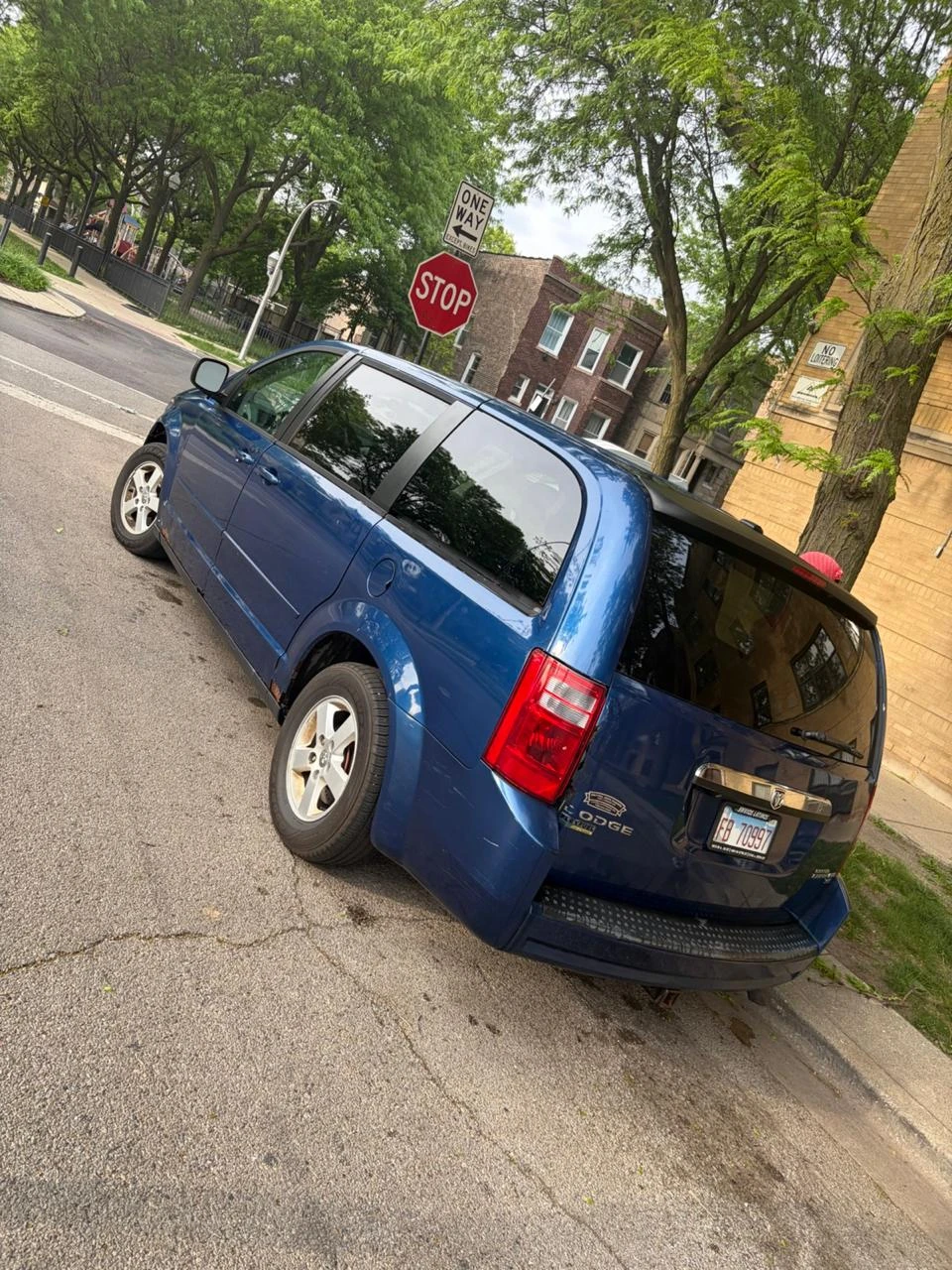 Blue Dodge Grand Caravan Minivan