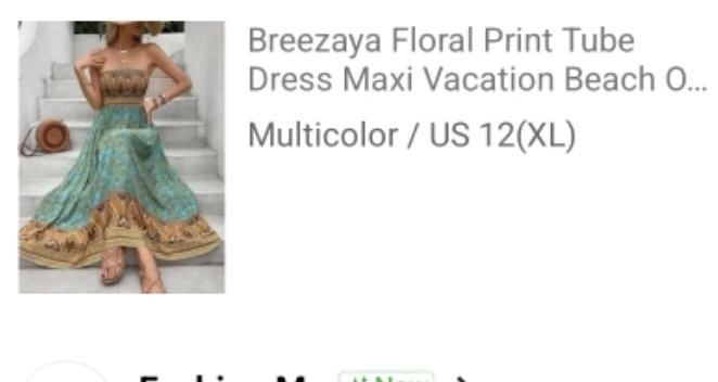 Breezaya Floral Print Tube Maxi Dress US 12(XL)