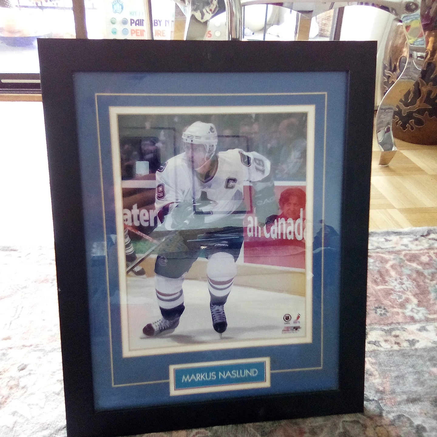 Framed Markus Naslund Hockey Photo