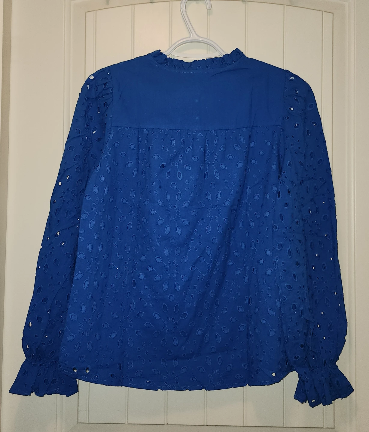 PrettyGarden Blue Eyelet Blouse - Size S - photo 2