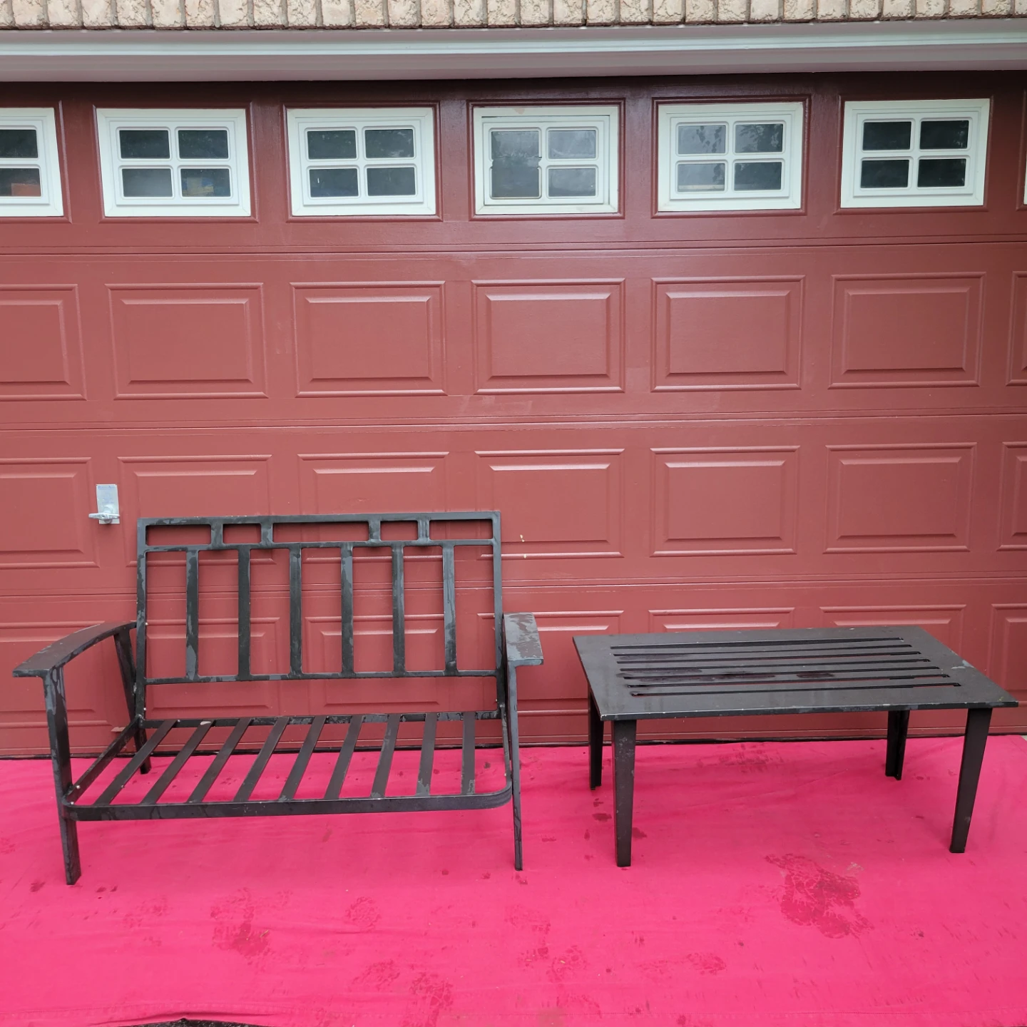 Patio loveseat Bench & Coffee Table Set