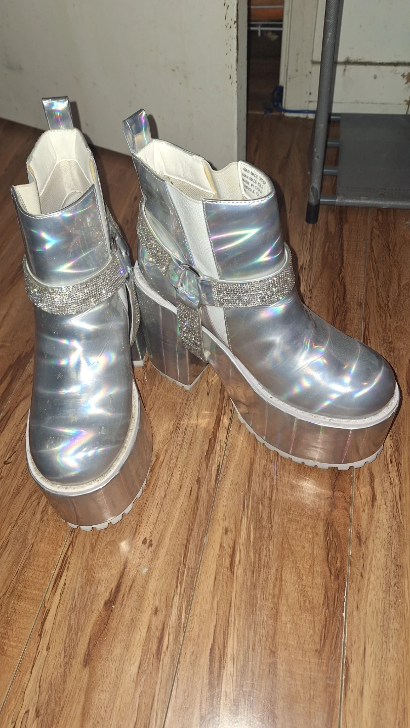 Silver Holo Platform Boots (Gemma 2) from YRU