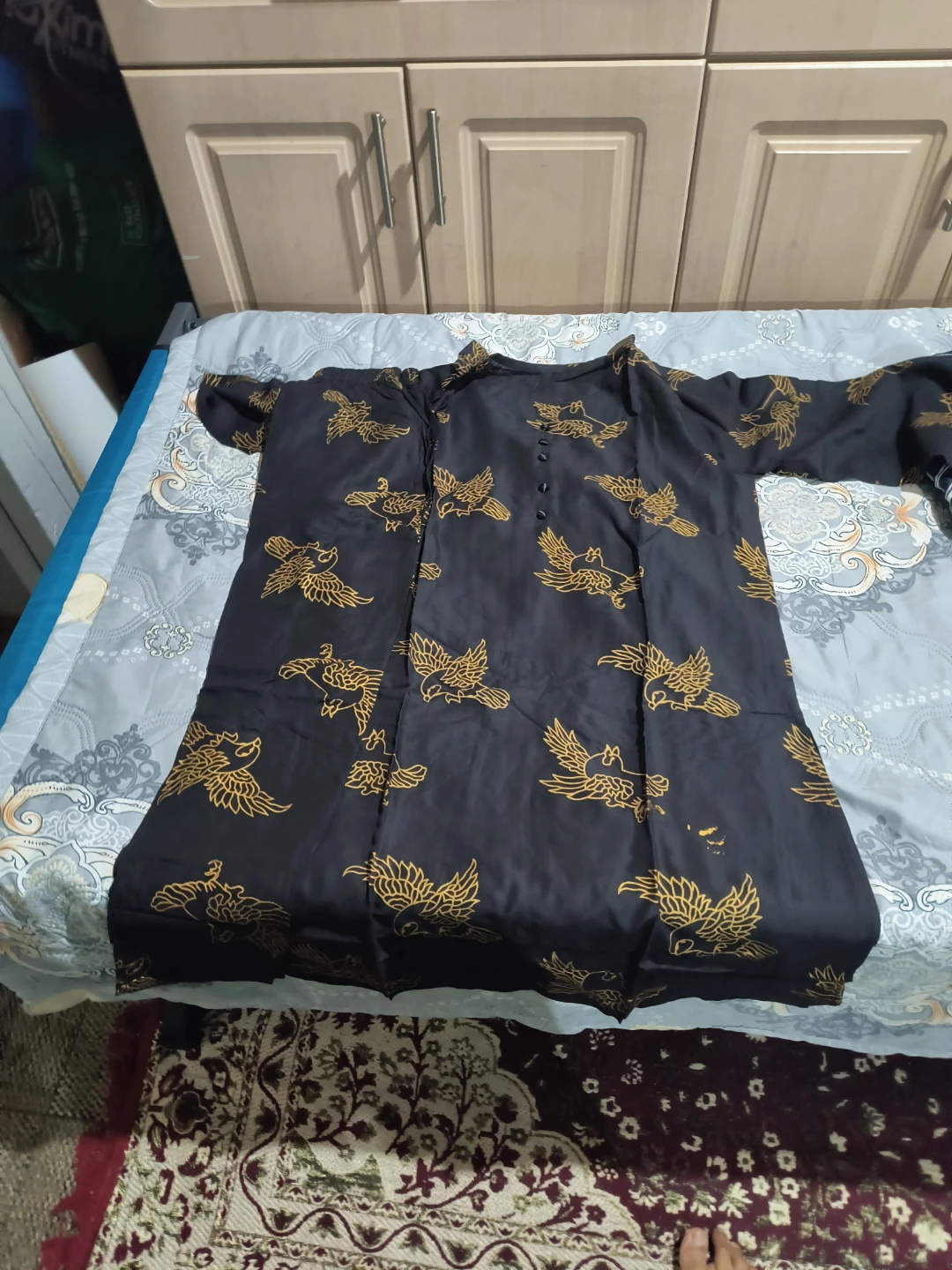 Black & Gold Bird Print Coord Set