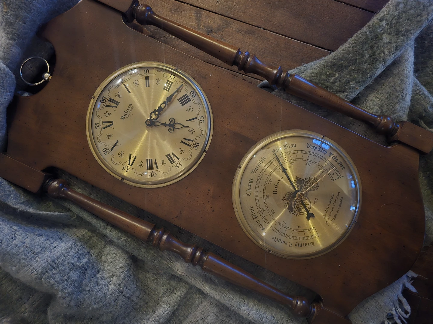 Bulova Wooden Clock and Barometer Set - photo 5