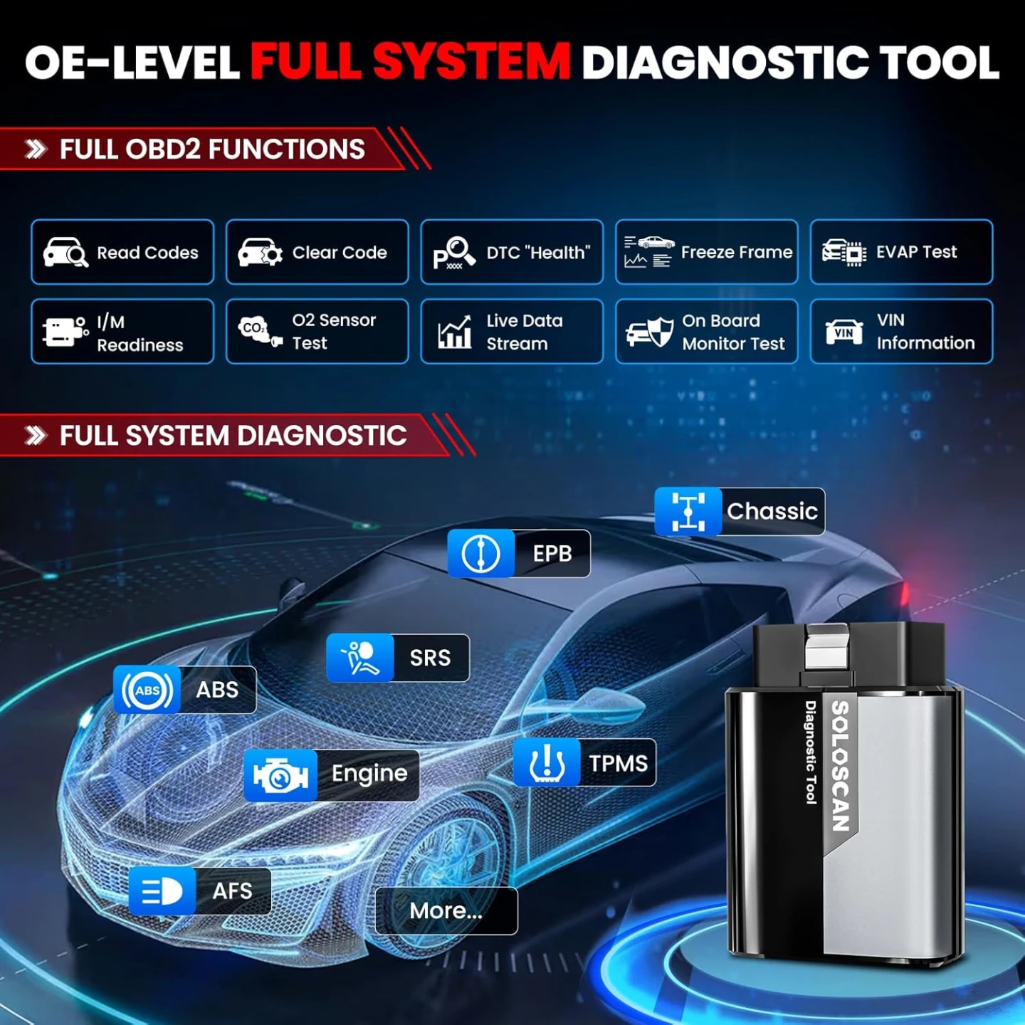 Soloscan Bluetooth OBD2 Scanner Tool - photo 3