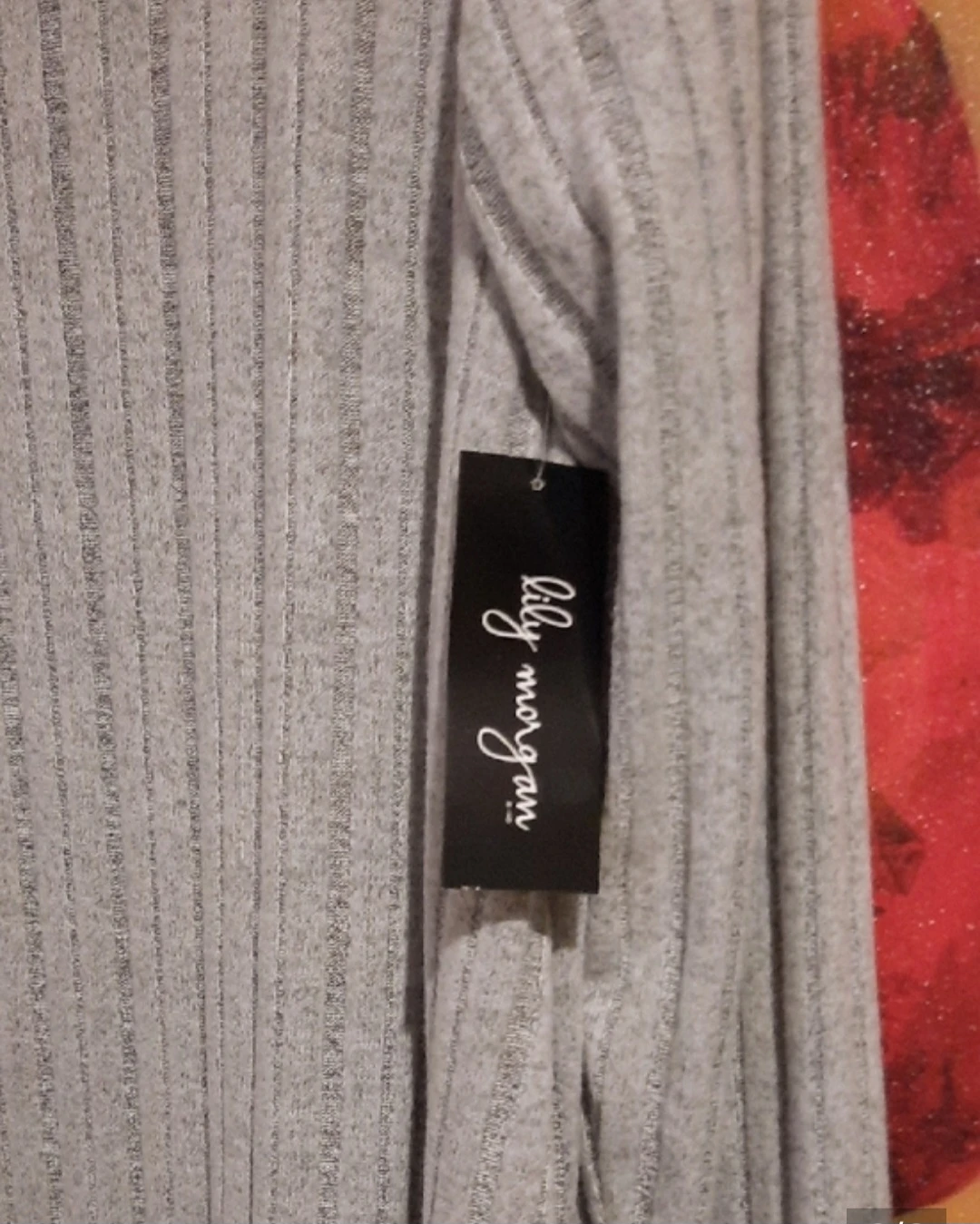 Lily Morgan Gray Ribbed Square-Neck Sweater Plus Size 3X NWT - photo 2