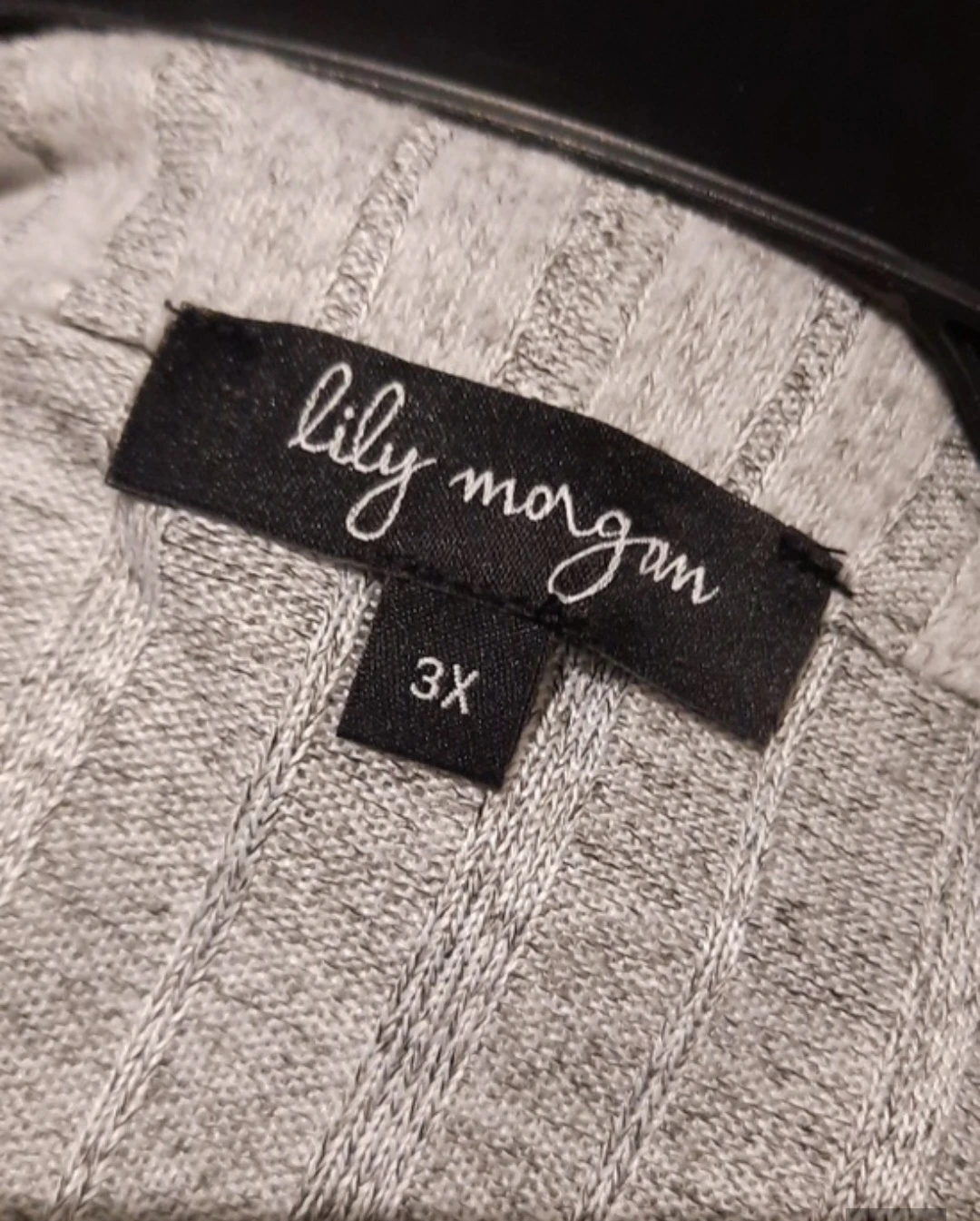 Lily Morgan Gray Ribbed Square-Neck Sweater Plus Size 3X NWT - photo 3