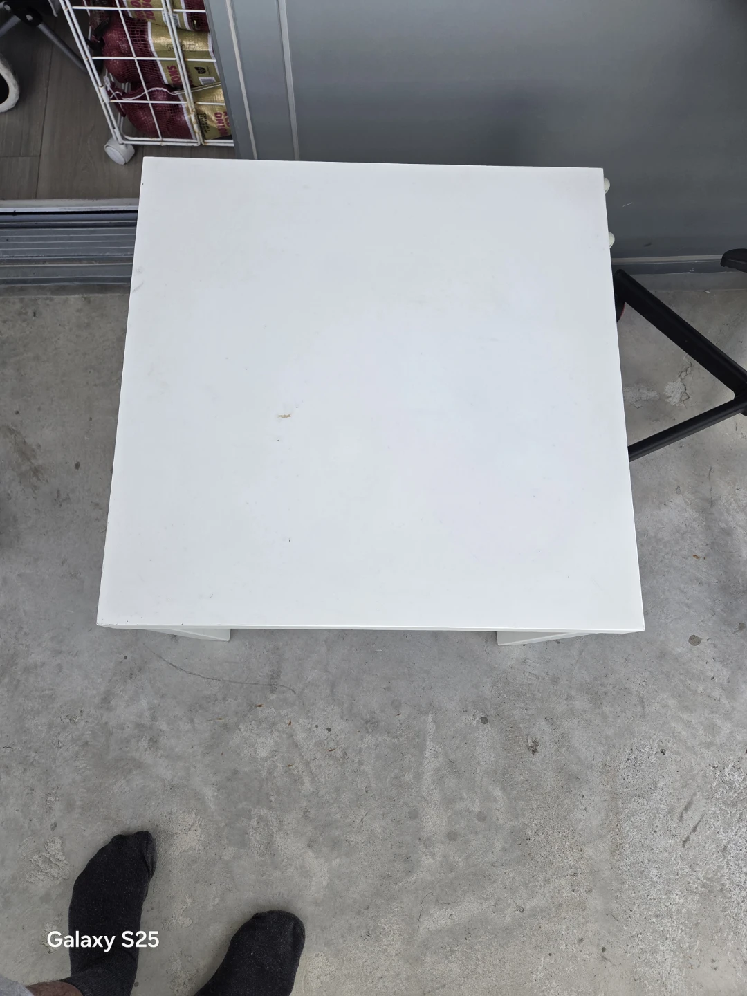White Square Side Table