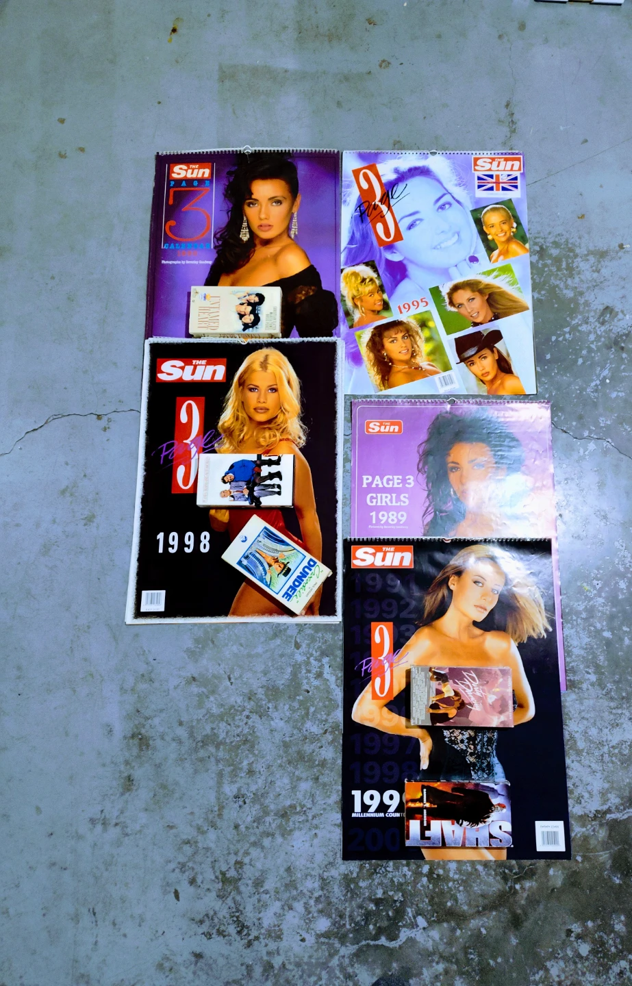 Vintage The Sun Pin Up Calendars x5