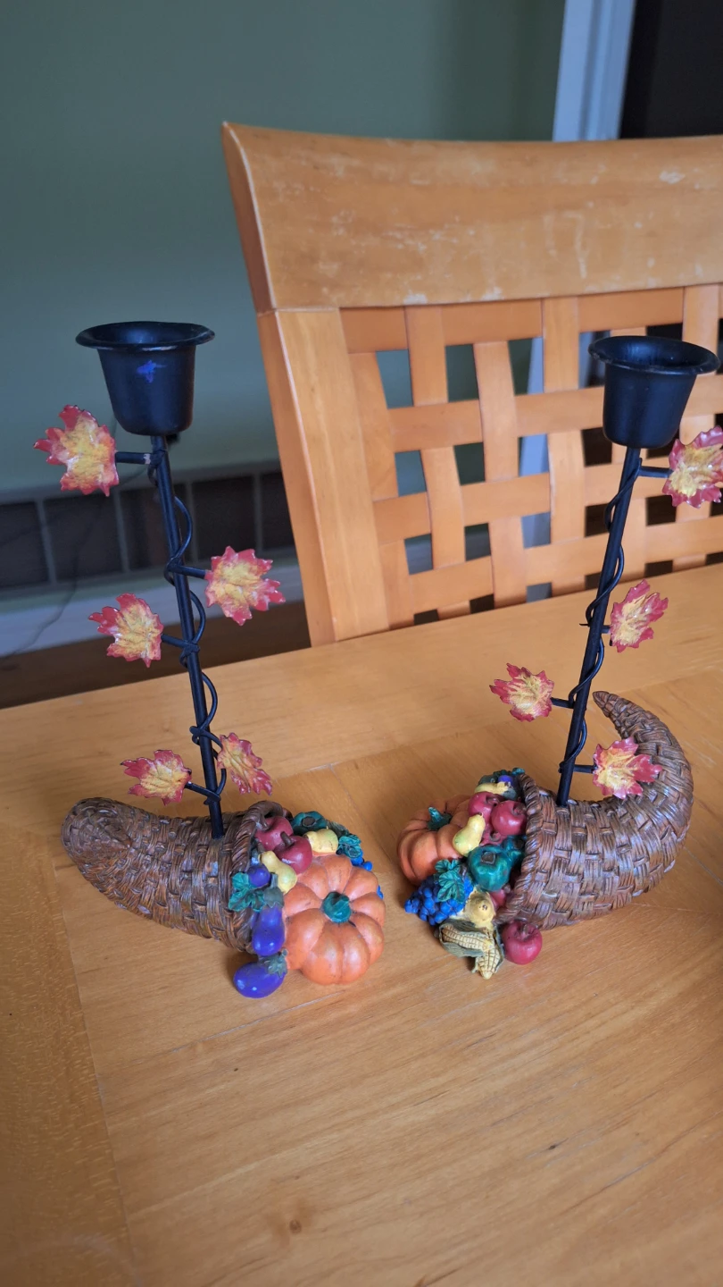 Cornucopia Candlestick Holders - Set of 2