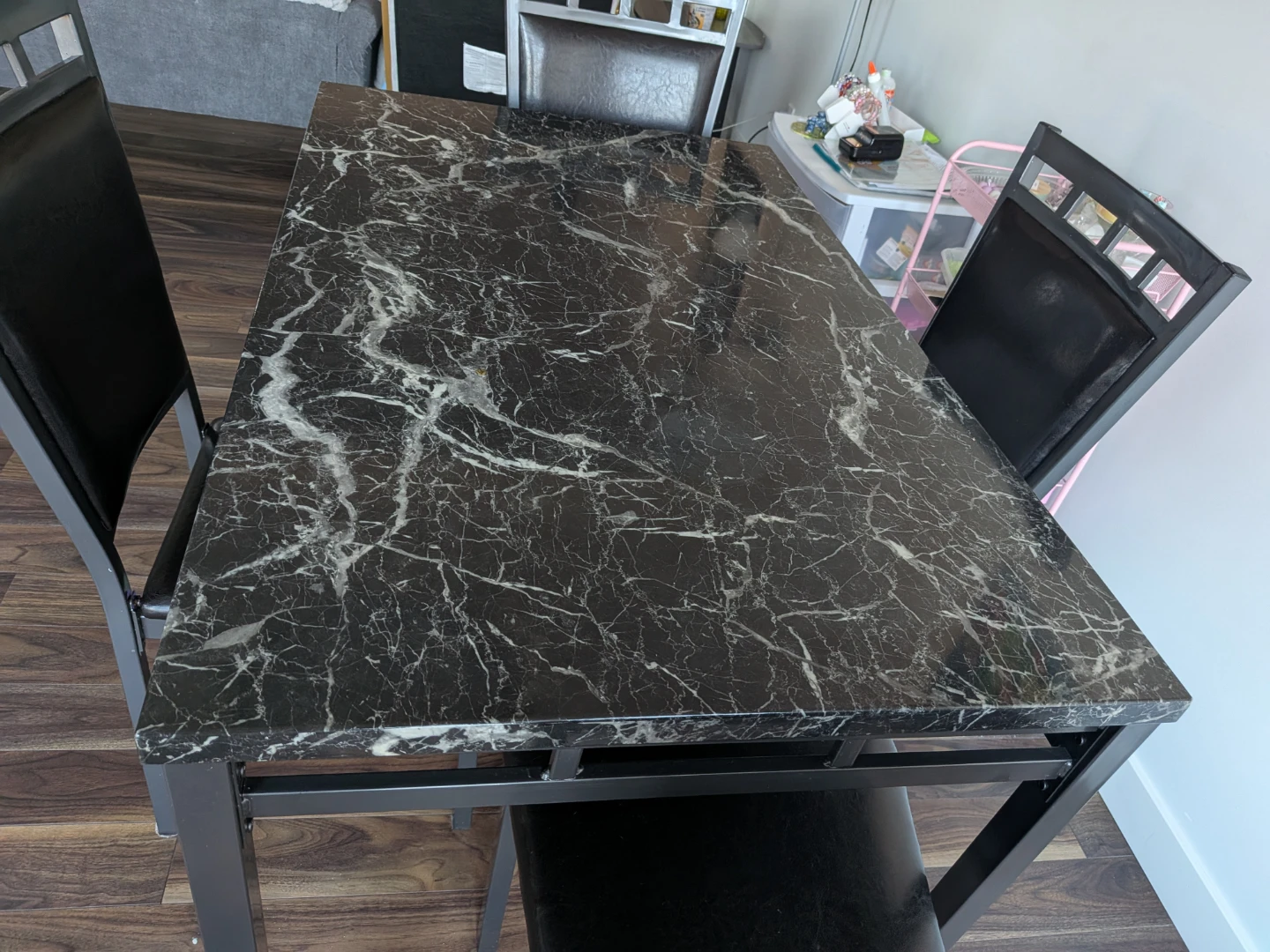Marble top Dining Table with 4 chairs - photo 3