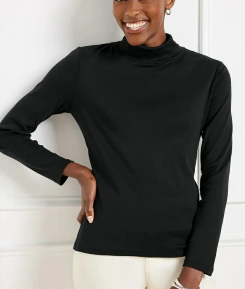 Brand new Talbots Black Fitter 3/4 Sleeve Top M
