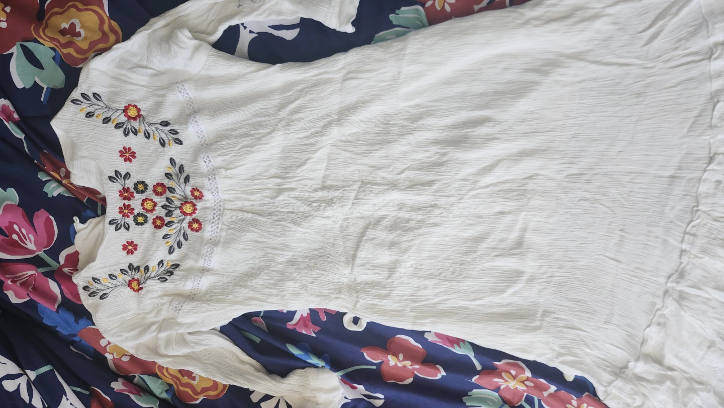 White embroidered peasant blouse