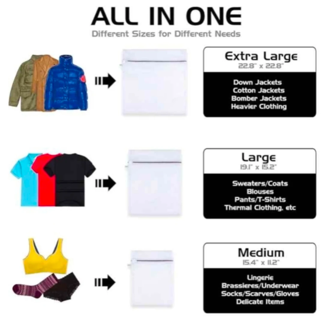 Brand new premium quality set of 3 mesh laundry wash bags - photo 4