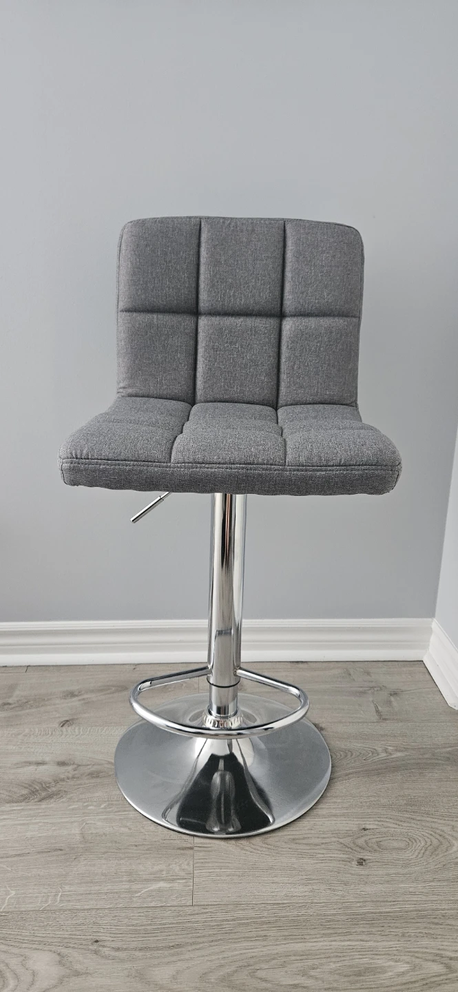 Grey Adjustable Swivel Bar Stool