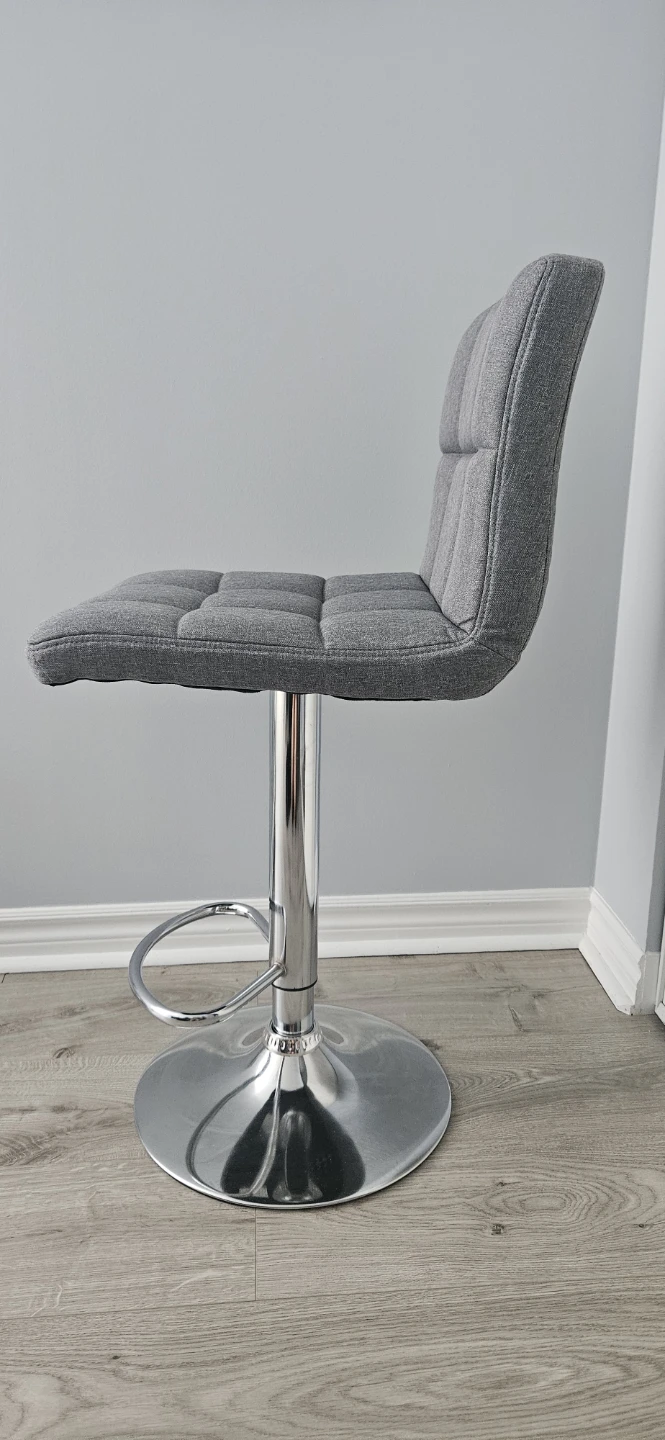 Grey Adjustable Swivel Bar Stool - photo 2