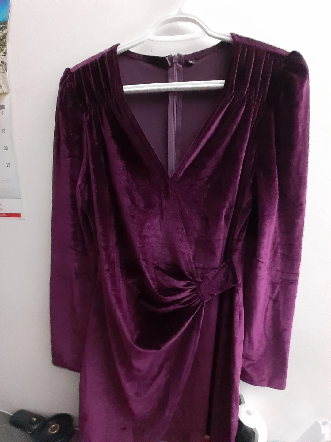 Purple Velvet Wrap Dress Size Medium - photo 2