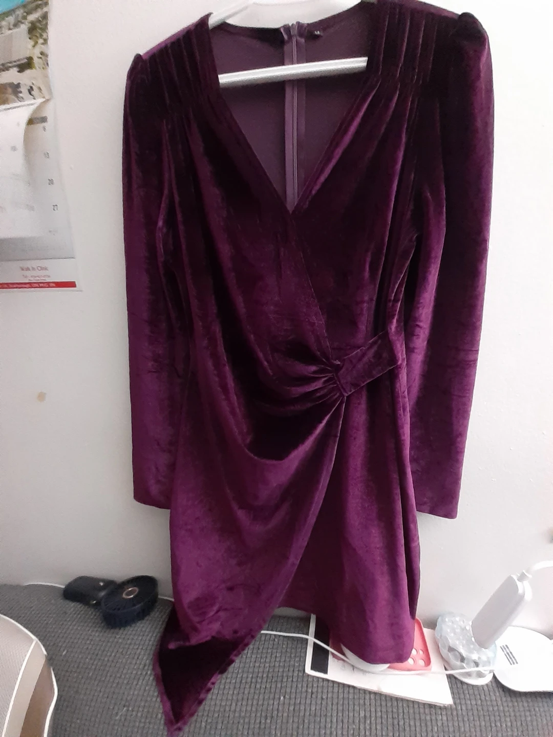 Purple Velvet Wrap Dress Size Medium - photo 3