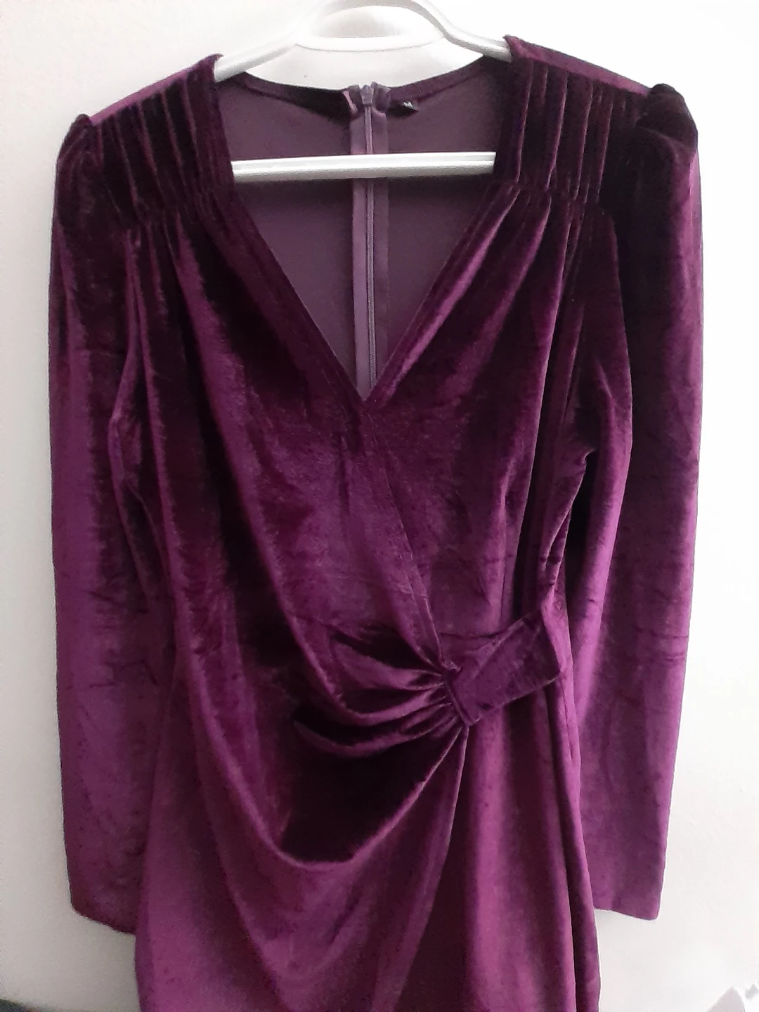 Purple Velvet Wrap Dress Size Medium - photo 4