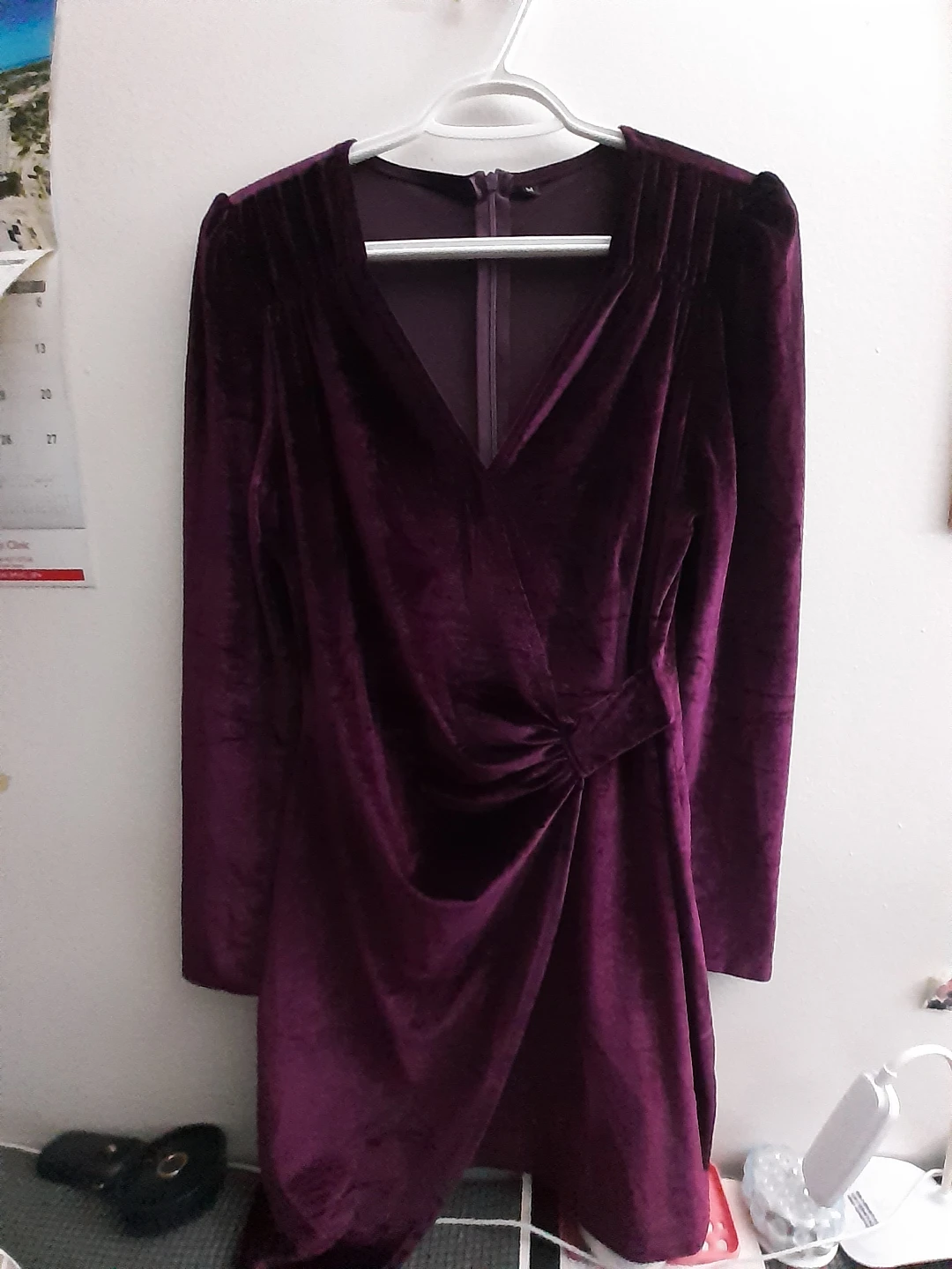 Purple Velvet Wrap Dress Size Medium - photo 5
