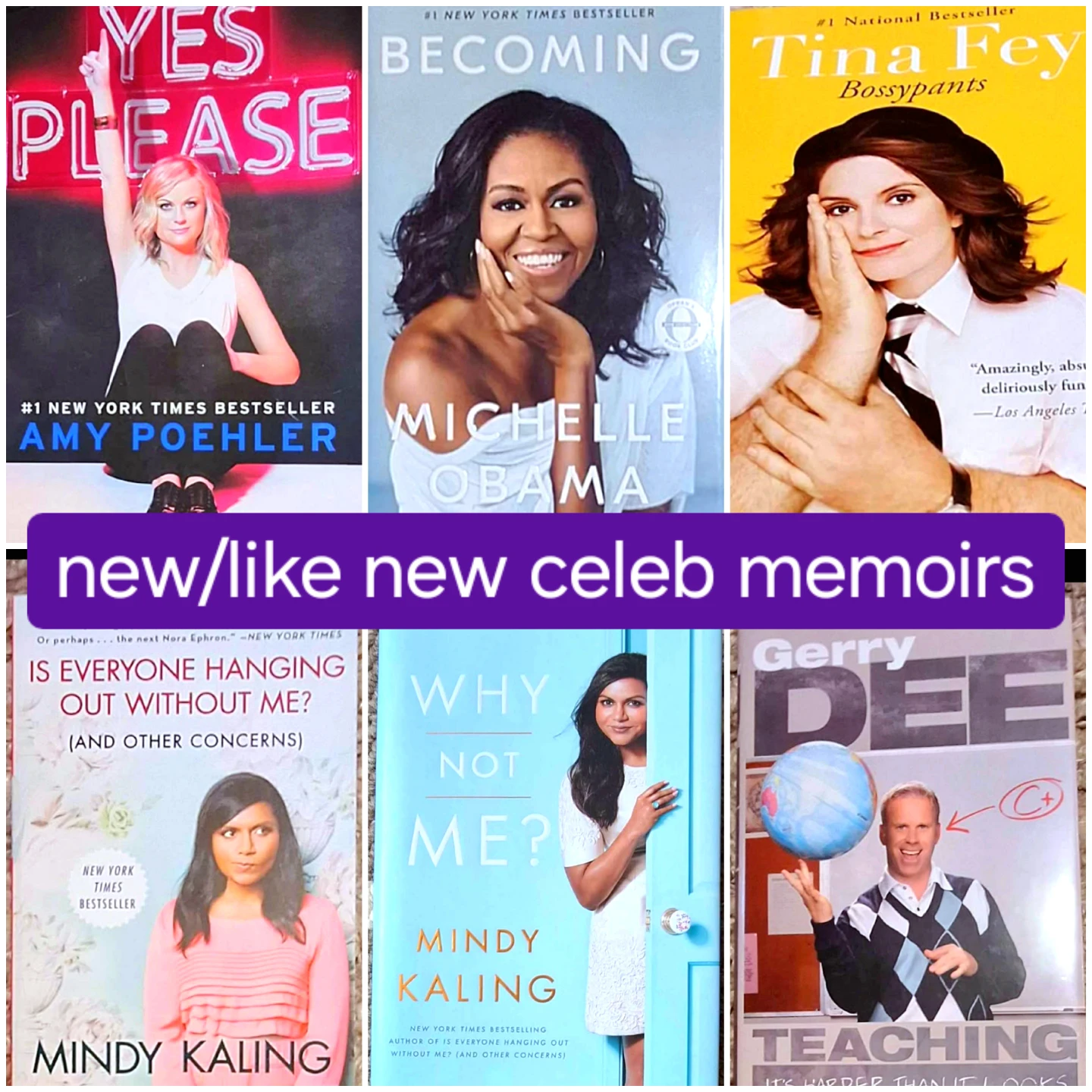 Books - celeb memoirs - new/like new