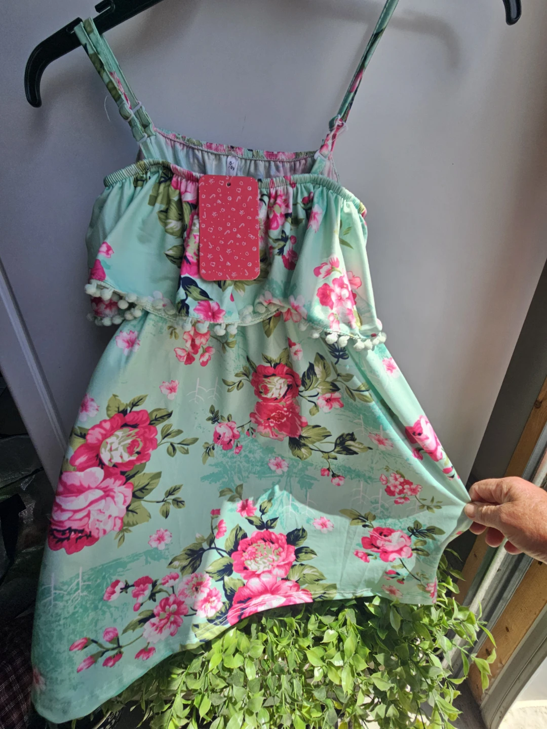 Girls Mint Floral Dress 5/6Y