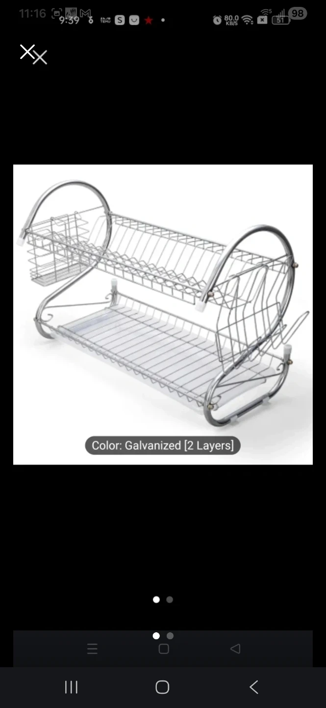 2-Tier Galvanized Dish Rack