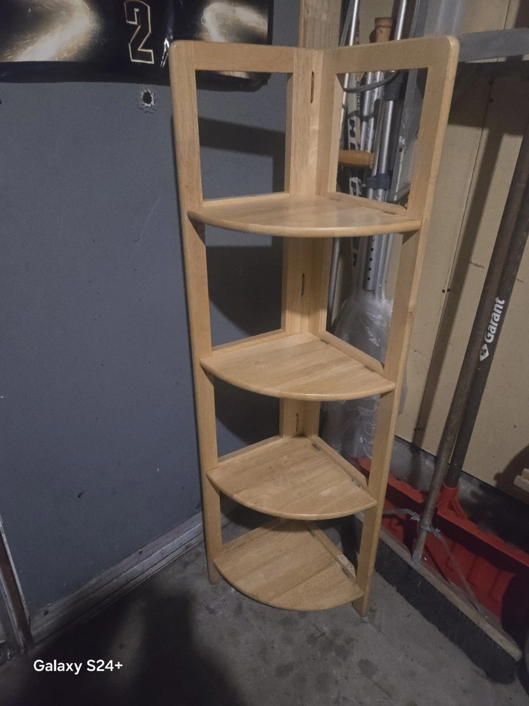Wooden Corner Shelf Unit