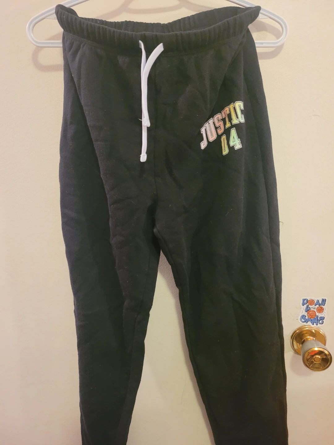 Justice Black Sweatpants XL/TG (16/18)