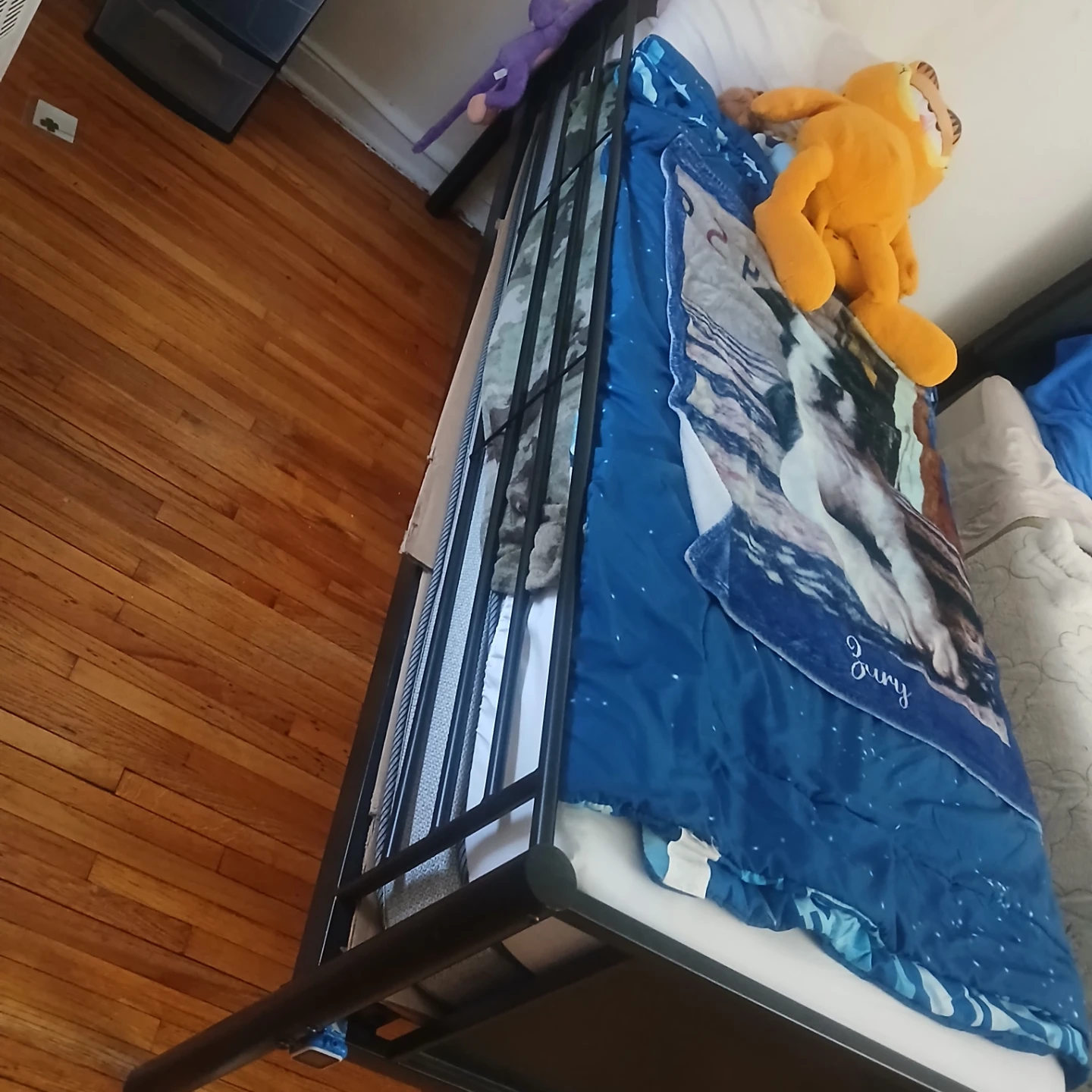 Black Metal Twin Bunk Bed with Mattresses - photo 2