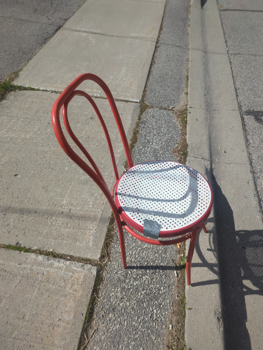 Red Metal Bistro Chair