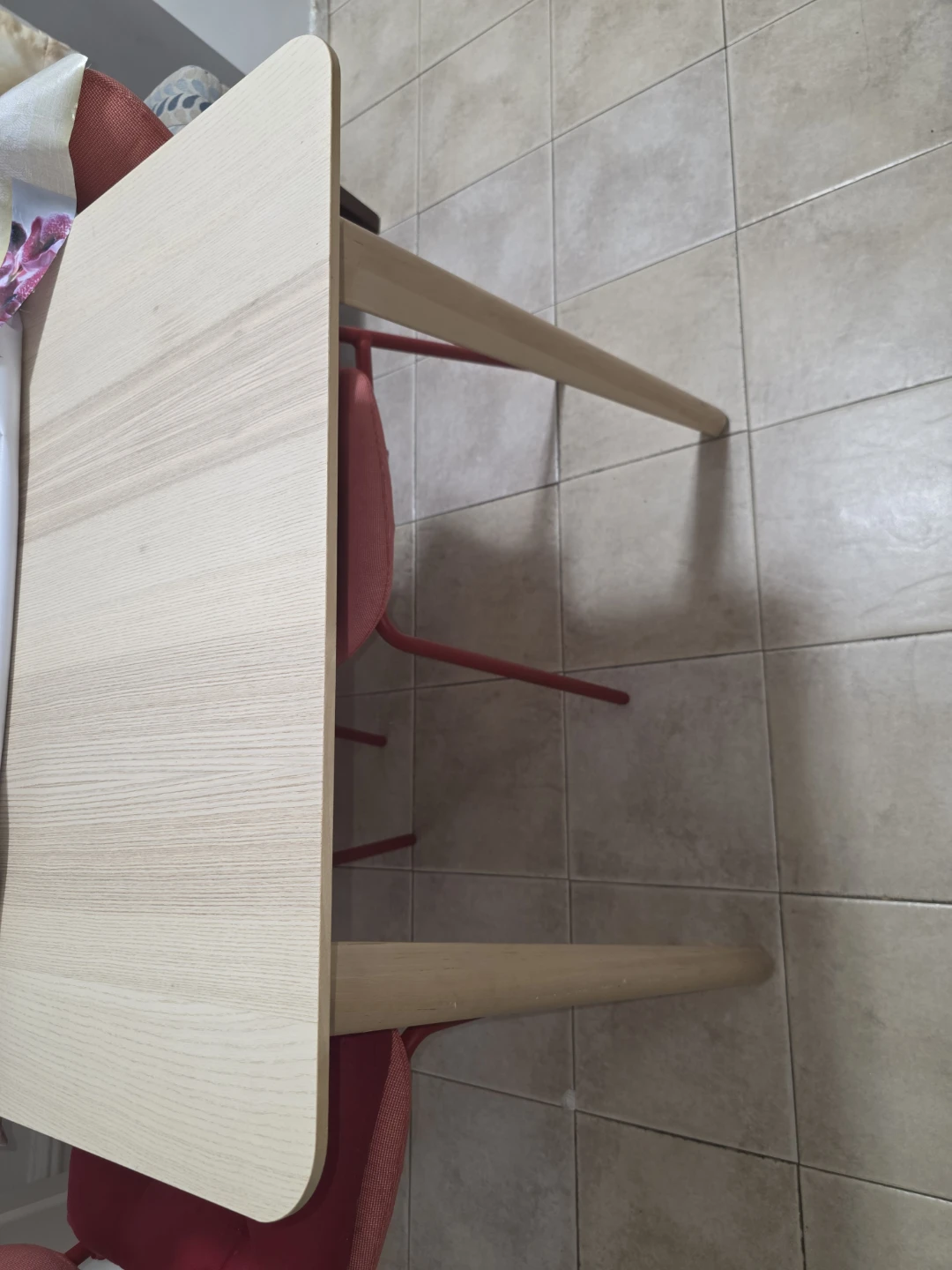 Light Wood Dining Table with Tapered Legs