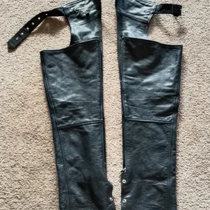 Boutique of Leathers Black Leather Chaps - XS