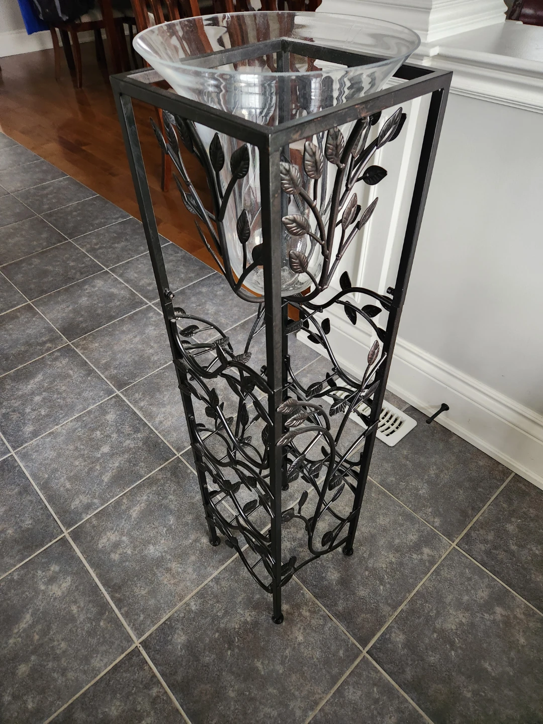 Decorative Metal and Glass Plant Stand - photo 2