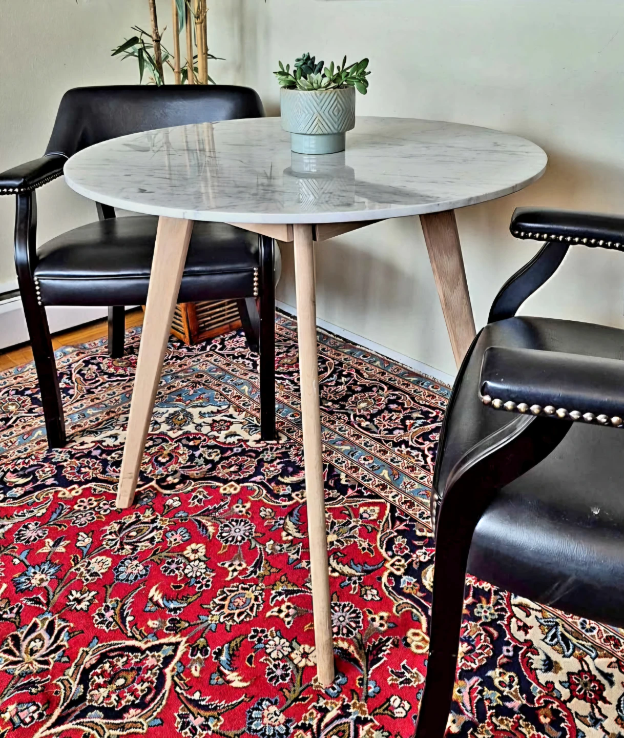 Article Designer White Marble Round Dining Table