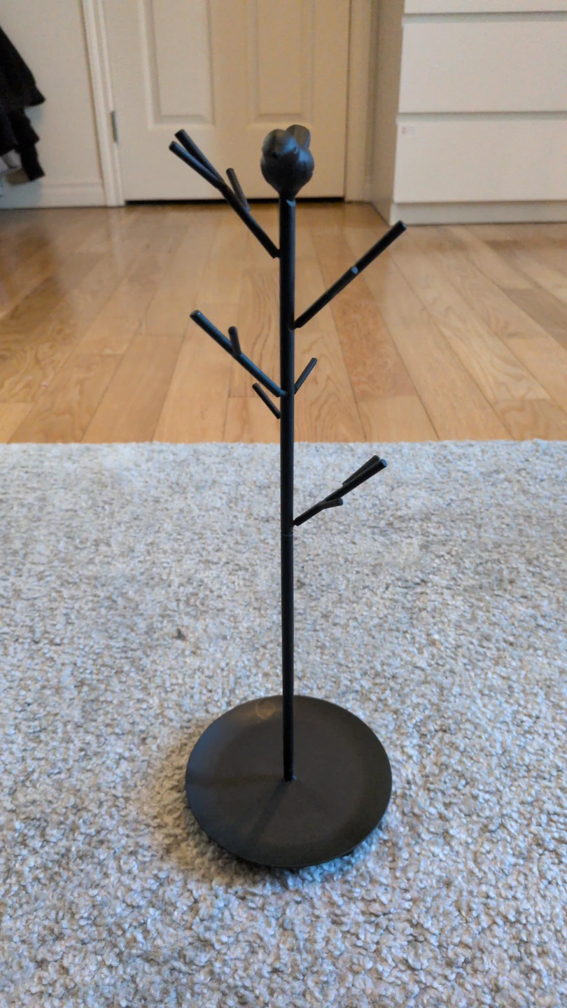 Black Metal Bird Tree Jewelry/Accessory Stand