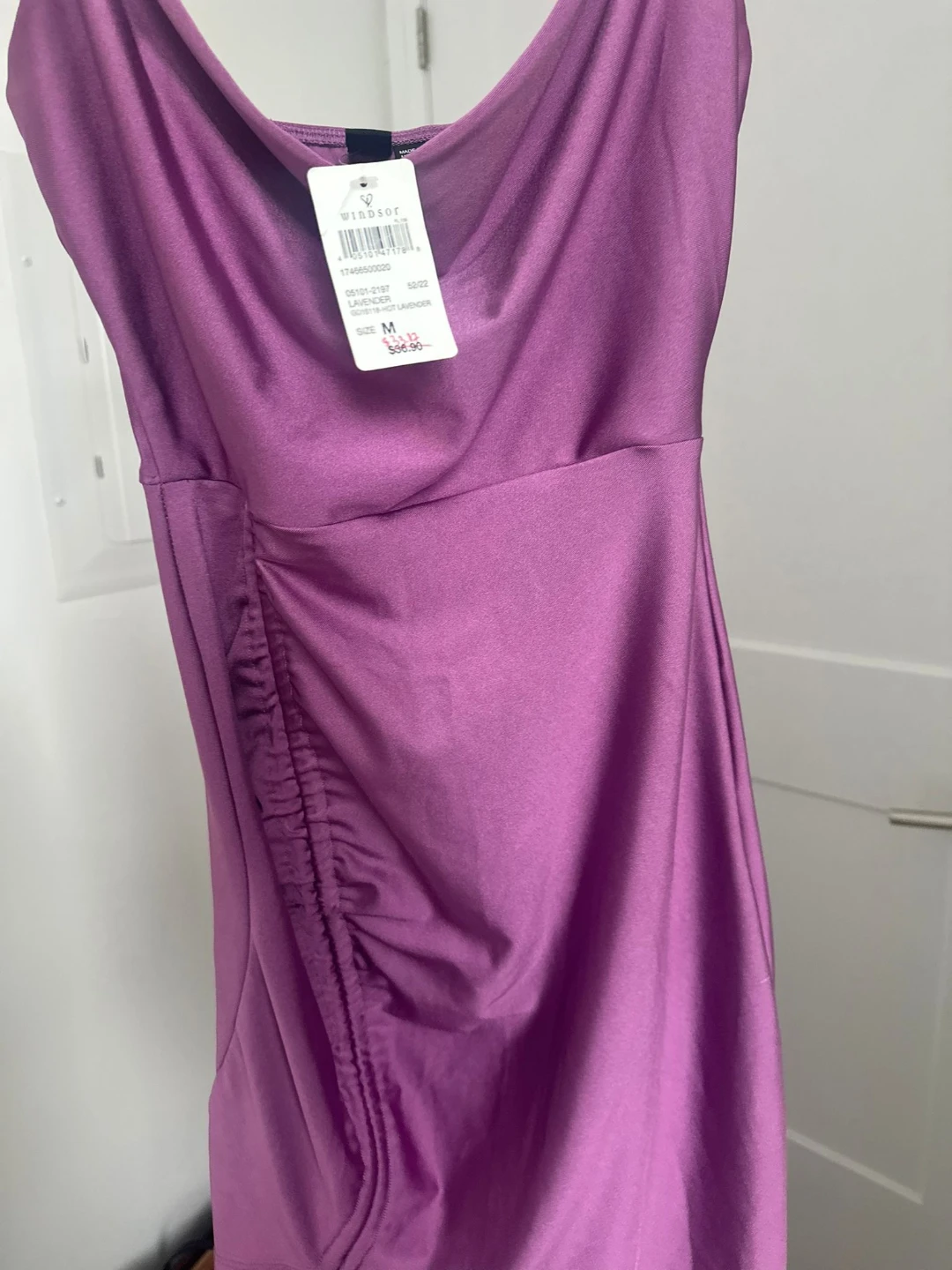 Windsor Ruched Side Mini Dress - Hot Lavender - Size M - photo 2