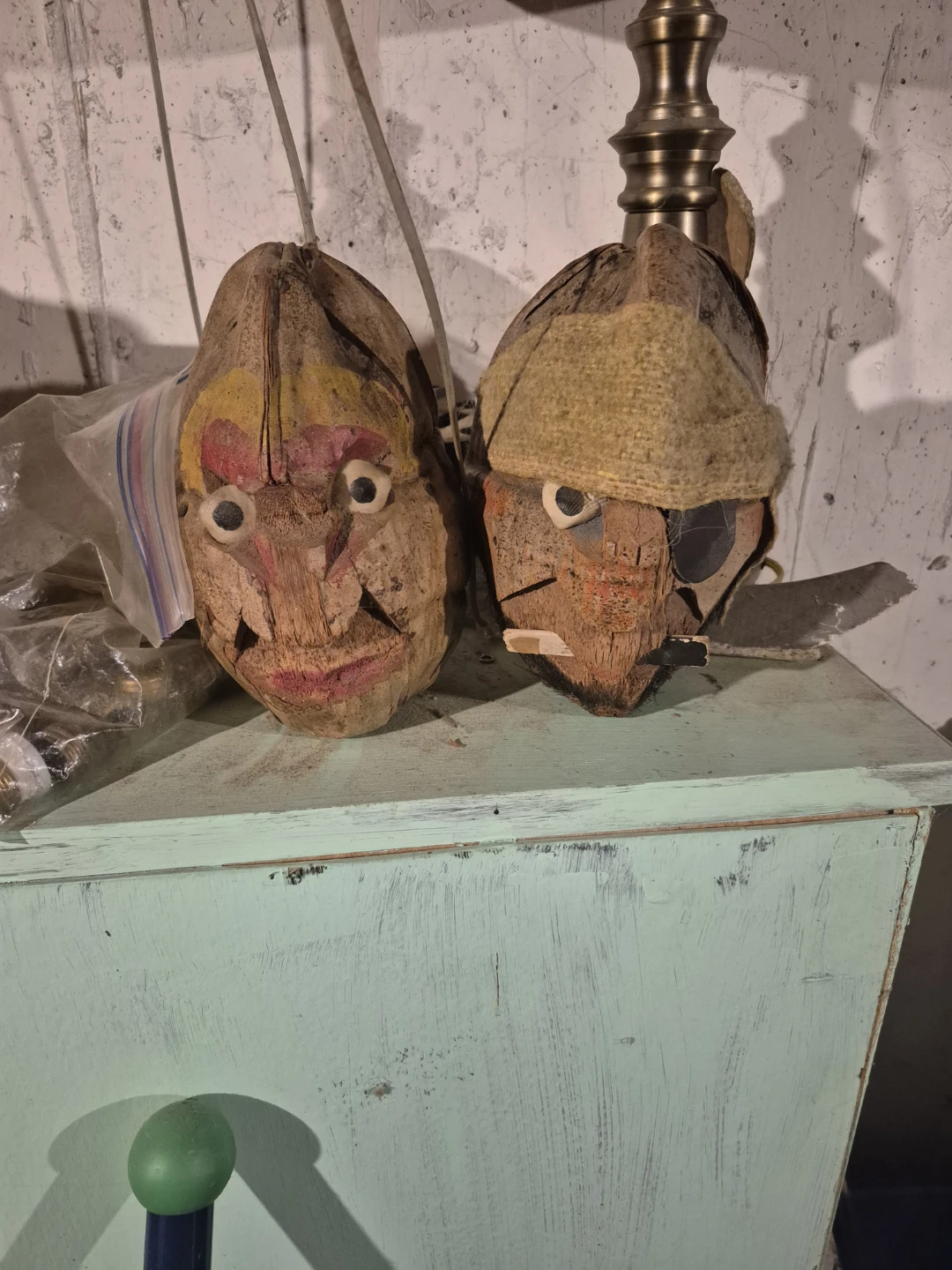 Handmade Coconut Head Carvings