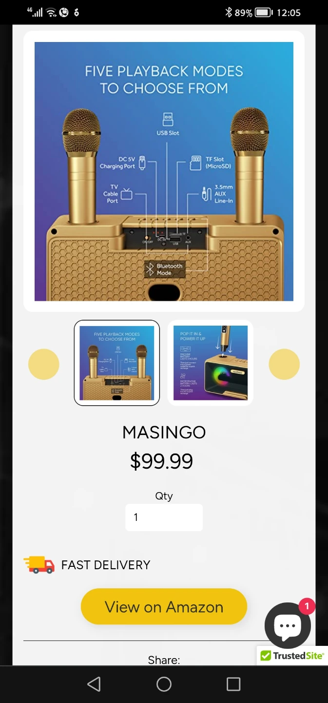 MASINGO Presto G2 Gold Karaoke Machine - photo 5