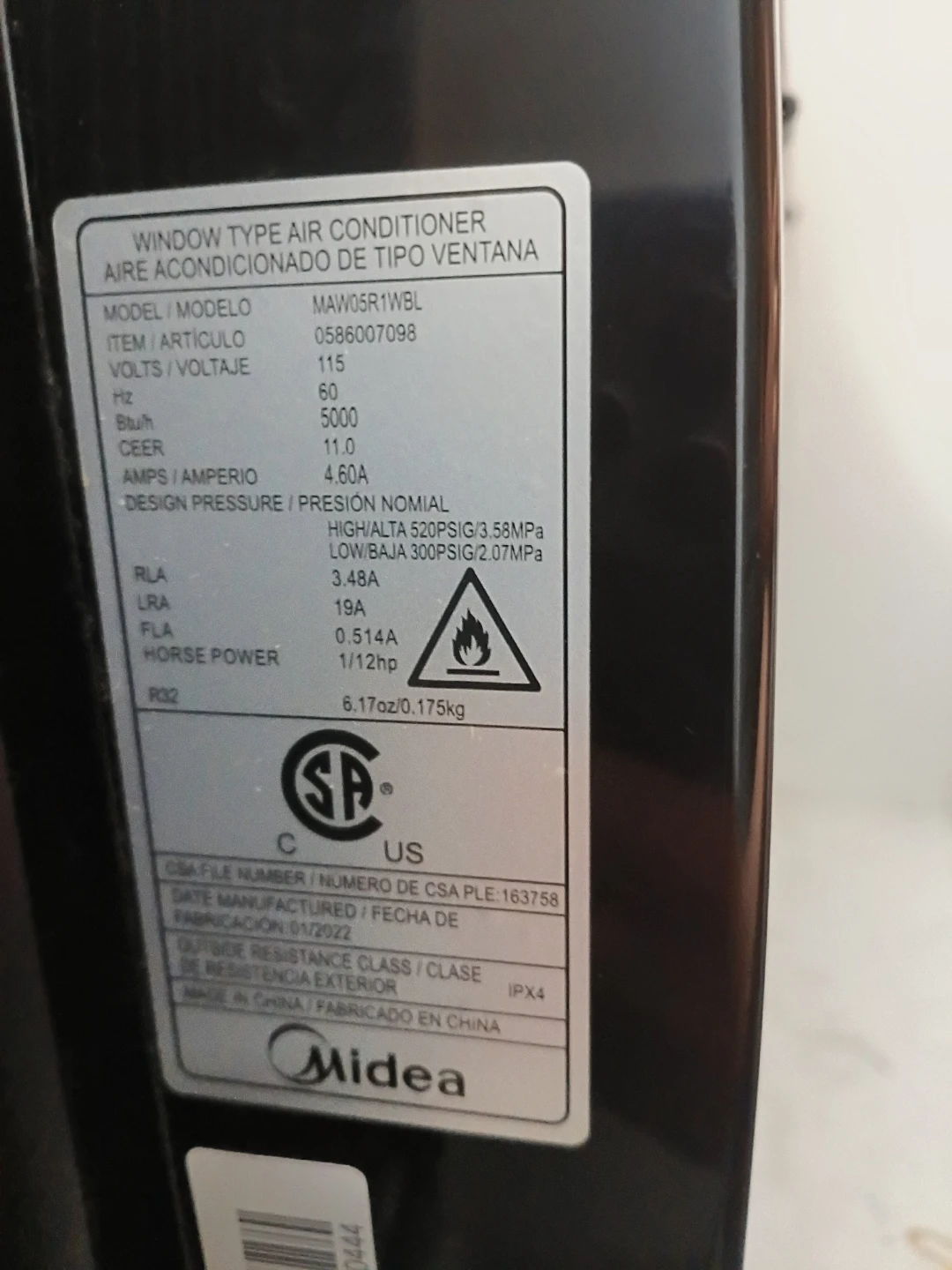 Midea MAW05R1WBL Window Type Air Conditioner - photo 4