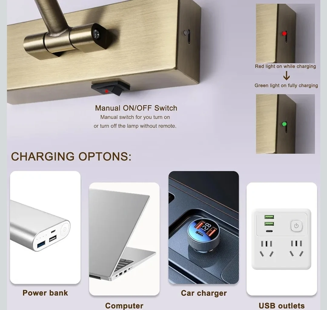 BRIVOLART 5000mAh Picture Light Antique Brass 15.7in - photo 5