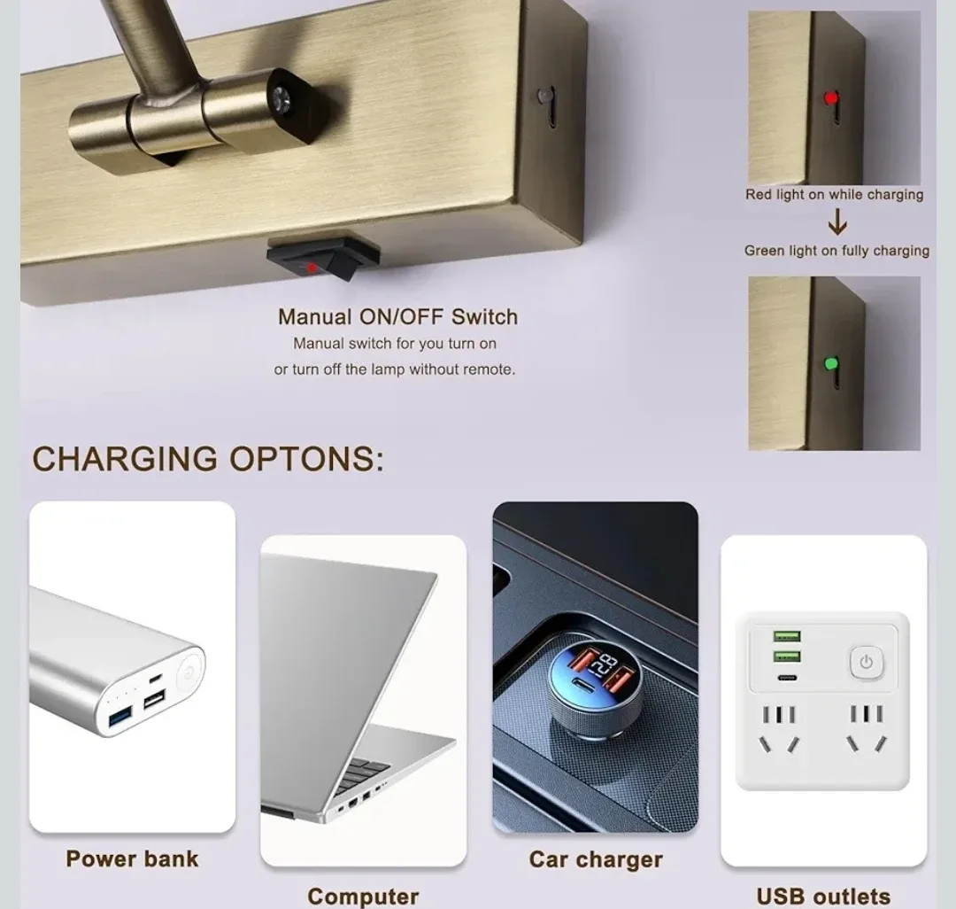 BRIVOLART 5000mAh Picture Light Antique Brass 15.7in - photo 5