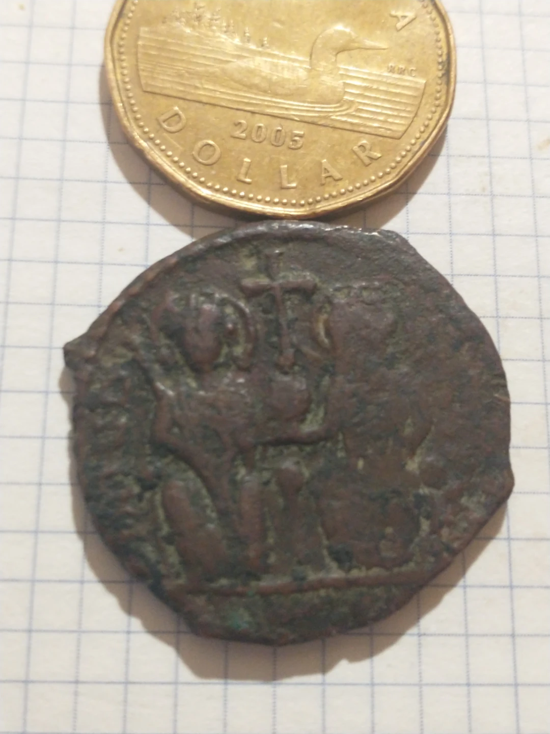 Vintage Coin with Historical Figures - photo 3