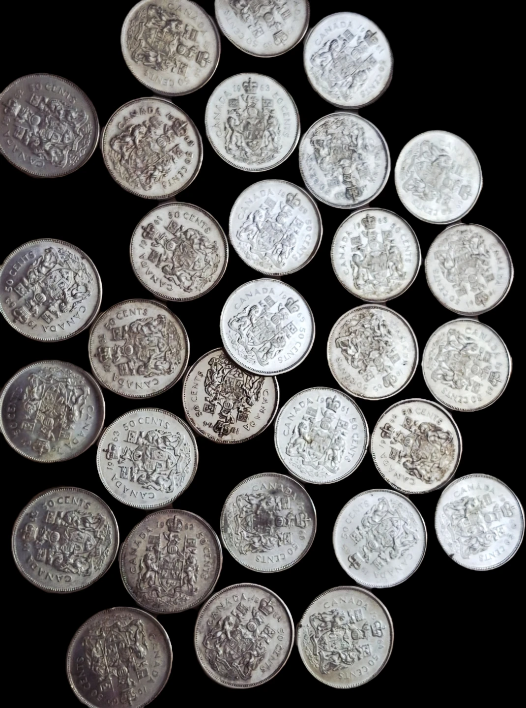 Vintage Pre-1967 Silver Canadian 50-Cent Coins - photo 2