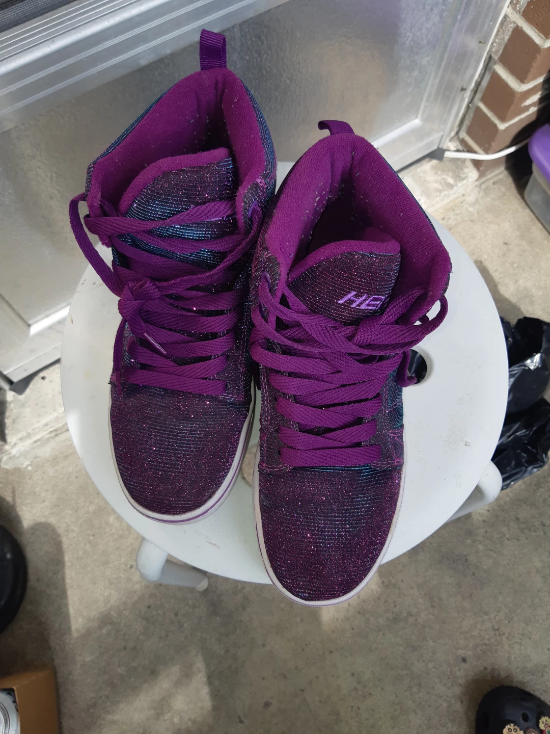 Heelys Purple Glitter Roller Shoes