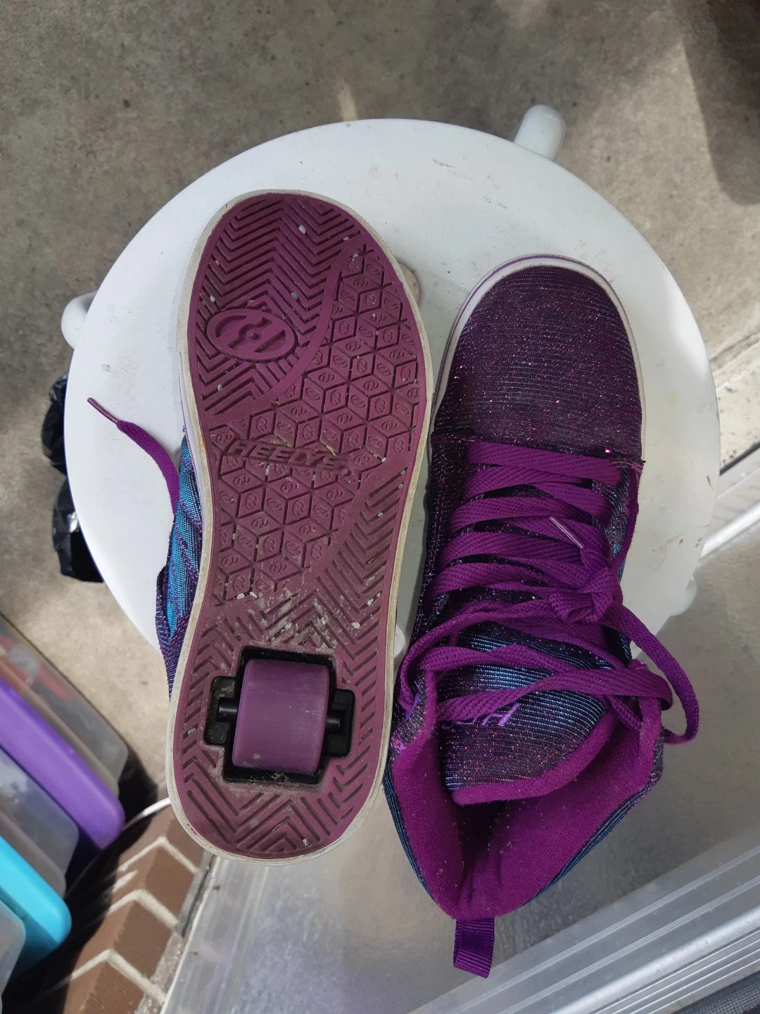 Heelys Purple Glitter Roller Shoes - photo 2