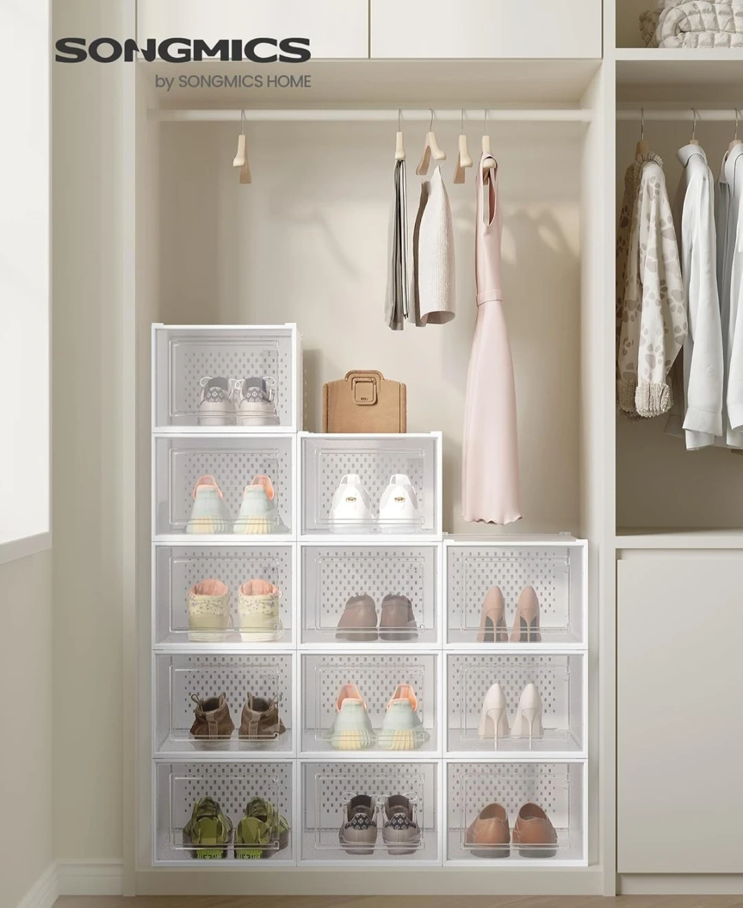 SONGMICS Stackable Shoe Box Organizer (XXL)