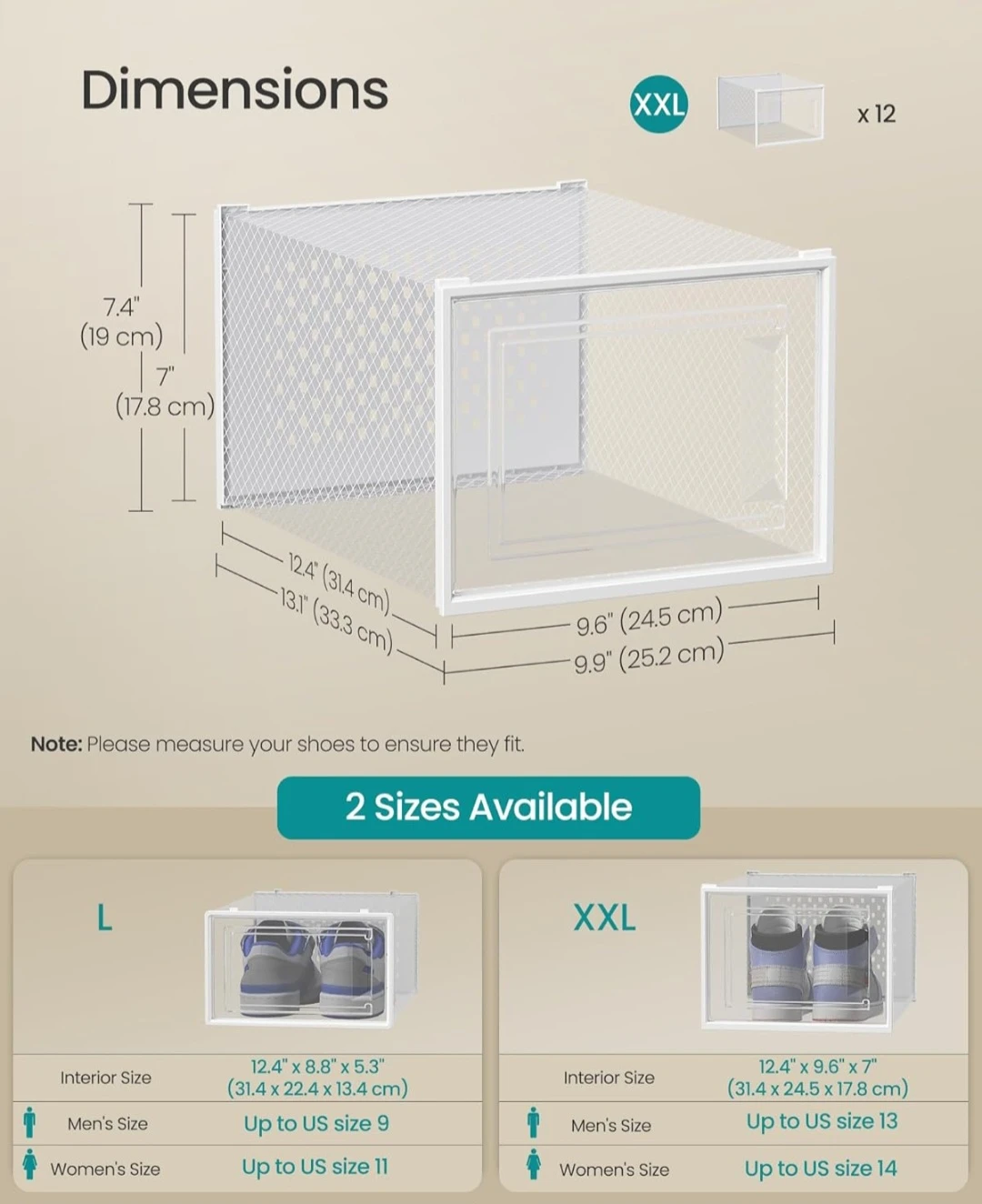 SONGMICS Stackable Shoe Box Organizer (XXL) - photo 5