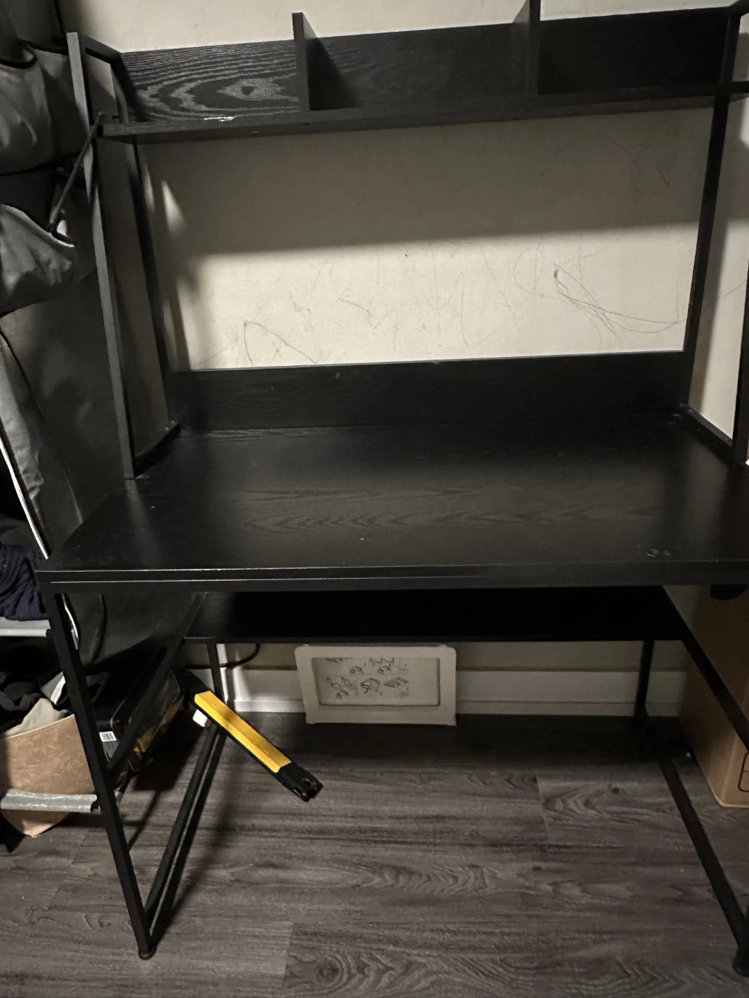 Black Metal Ladder Desk with shelves - photo 2