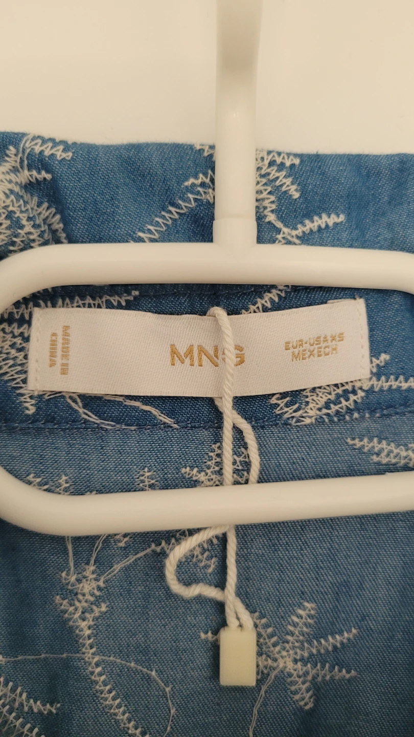Mango Blue Embroidered Short Romper XS - photo 5